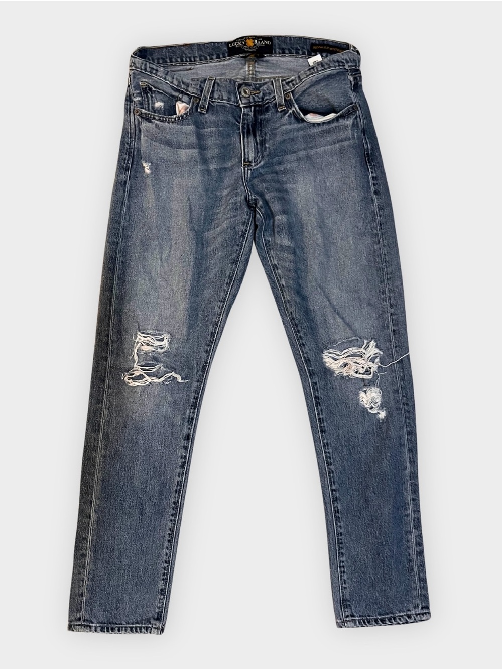 Lucky Brand Sienna Slim Boyfriend Jeans Distressed Medium Wash Size 25